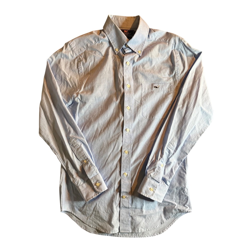 Vineyard Vines Slim Fit Tucker Shirt Mens Small Blue Micro Stripe Button Down